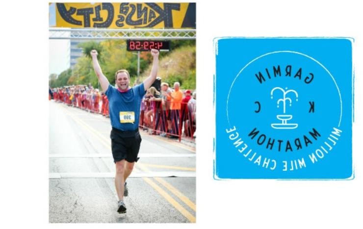 photo of man running and KC Marathon logo