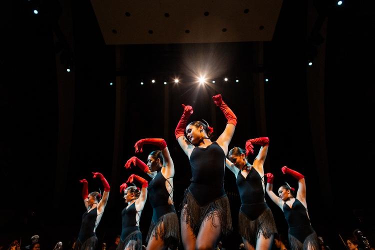 Dancers on stage at Crescendo